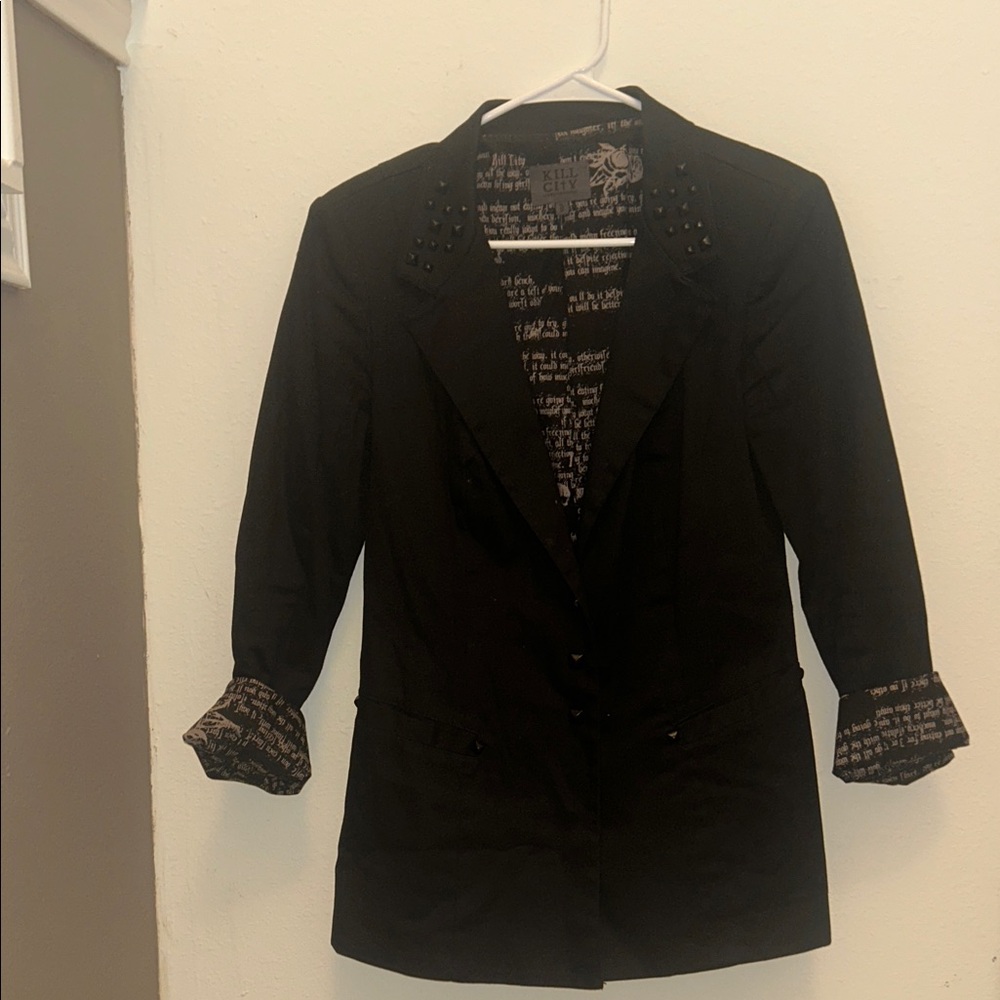 Women's Black Studded Blazer